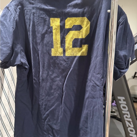 Anine Bing Blue Tee with Yellow Print - Picture 2 of 4